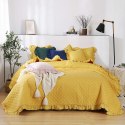 Narzuta z falbanką 160x220 Ruffy musztardowa Ruffy falbanka romby glamour dekoracyjna Narzuta z falbanką 160x220 Ruffy musztardowa Ruffy falbanka romby glamour dekoracyjna