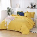 Narzuta z falbanką 160x220 Ruffy musztardowa Ruffy falbanka romby glamour dekoracyjna Narzuta z falbanką 160x220 Ruffy musztardowa Ruffy falbanka romby glamour dekoracyjna