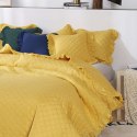 Narzuta z falbanką 160x220 Ruffy musztardowa Ruffy falbanka romby glamour dekoracyjna Narzuta z falbanką 160x220 Ruffy musztardowa Ruffy falbanka romby glamour dekoracyjna