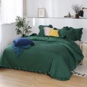 Narzuta z falbanką 160x220 Ruffy zielona butelkowa falbanka romby glamour dekoracyjna Narzuta z falbanką 160x220 Ruffy zielona butelkowa falbanka romby glamour dekoracyjna