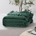 Narzuta z falbanką 160x220 Ruffy zielona butelkowa falbanka romby glamour dekoracyjna Narzuta z falbanką 160x220 Ruffy zielona butelkowa falbanka romby glamour dekoracyjna
