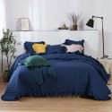 Narzuta z falbanką 200x220 Ruffy granatowa falbanka romby glamour dekoracyjna Narzuta z falbanką 200x220 Ruffy granatowa falbanka romby glamour dekoracyjna