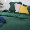 Narzuta z falbanką 240x220 Ruffy zielona butelkowa falbanka romby glamour dekoracyjna Narzuta z falbanką 240x220 Ruffy zielona butelkowa falbanka romby glamour dekoracyjna
