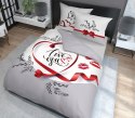 Pościel bawełniana 160x200 3505 A Love You serca usta szara biała czerwona Miłość jest w powietrzu dla pary Holland Pościel bawełniana 160x200 3505 A Love You serca usta szara biała czerwona Miłość jest w powietrzu dla pary Holland