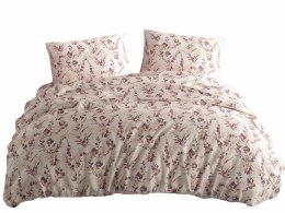 Pościel bawełniana 200x220 Terra kremowa wrzosowa kwiatki Cottonlove Exclusive