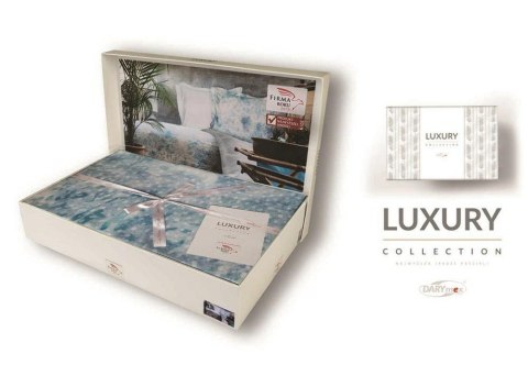 Pościel satynowa 160x200 Belize w pudełku turkusowa niebieska centki dwustronna Luxury Premium Pościel satynowa 160x200 Belize w pudełku turkusowa niebieska centki dwustronna Luxury Premium