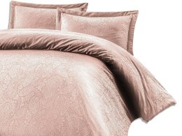 Pościel satynowa 160x200 Sal pudrowa różowa w pudełku żakardowa ornamenty orientalna Luxury Premium