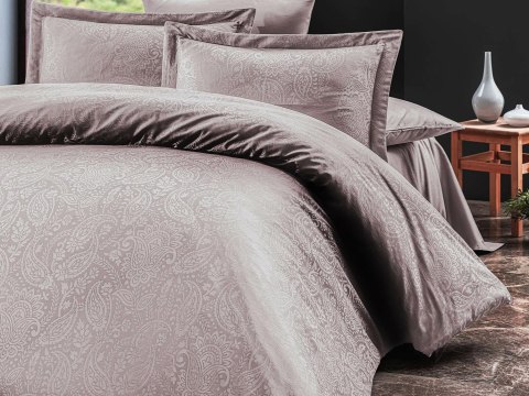 Pościel satynowa 220x200 Sal lililowa jasna w pudełku żakardowa ornamenty orientalna Luxury Premium Pościel satynowa 220x200 Sal lililowa jasna w pudełku żakardowa ornamenty orientalna Luxury Premium