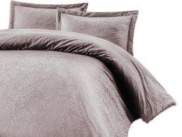 Pościel satynowa 220x200 Sal lililowa jasna w pudełku żakardowa ornamenty orientalna Luxury Premium