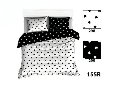 Poszewka bawełniana 40x40 R155 czarna biała serduszka Poszewka bawełniana 40x40 R155 czarna biała serduszka