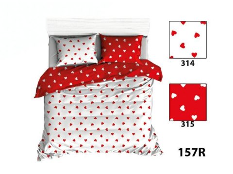 Poszewka bawełniana 40x60 R157 biała czerwona serduszka Poszewka bawełniana 40x60 R157 biała czerwona serduszka