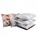 Poszewka dekoracyjna 45x45 Velvet 8 kwiaty biała beżowa liście miłorzębu welurowa Eurofirany Poszewka dekoracyjna 45x45 Velvet 8 kwiaty biała beżowa liście miłorzębu welurowa Eurofirany