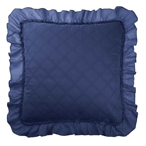 Poszewka z falbanką 45x45 Ruffy granatowa falbanka romby glamour dekoracyjna do narzuty Poszewka z falbanką 45x45 Ruffy granatowa falbanka romby glamour dekoracyjna do narzuty