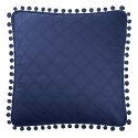 Poszewka z pomponami 45x45 granatowa Pompoo pompony romby glamour dekoracyjna do narzuty Poszewka z pomponami 45x45 granatowa Pompoo pompony romby glamour dekoracyjna do narzuty
