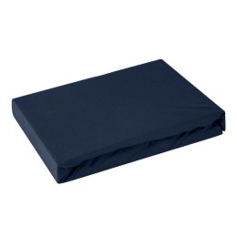 Prześcieradło jersey z gumką 90x200 granatowe na wysoki materac 25 cm 125 g/m2