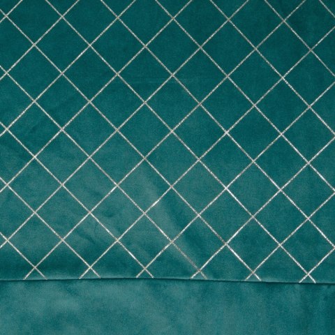 Zasłona 140x250 Hazel turkusowa srebrna romby welurowa gotowa na przelotkach Eurofirany Zasłona 140x250 Hazel turkusowa srebrna romby welurowa gotowa na przelotkach Eurofirany