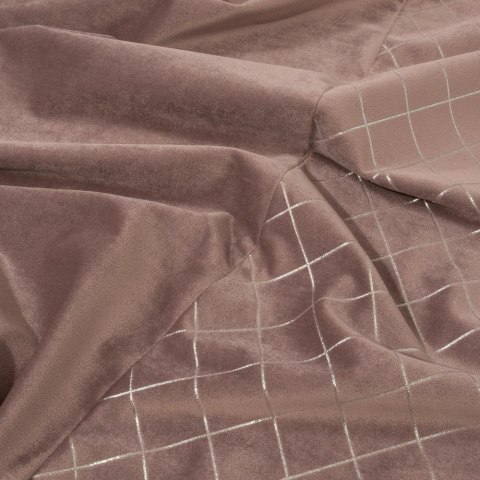 Zasłona 140x250 Karina 2 różowa srebrna romby welurowa gotowa na przelotkach Eurofirany Zasłona 140x250 Karina 2 różowa srebrna romby welurowa gotowa na przelotkach Eurofirany