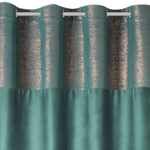 Zasłona 140x250 Peri turkusowa ciemna miedziana welurowa gotowa na przelotkach Eurofirany Zasłona 140x250 Peri turkusowa ciemna miedziana welurowa gotowa na przelotkach Eurofirany