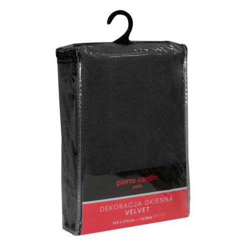 Zasłona 140x270 Sibel czarna welurowa gotowa na taśmie Pierre Cardin Zasłona 140x270 Sibel czarna welurowa gotowa na taśmie Pierre Cardin