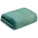 Koc narzuta z mikrofibry 150x200 Ginko 1 turkusowy z błyszczącym nadrukiem liści miłorzębu Eurofirany Koc narzuta z mikrofibry 150x200 Ginko 1 turkusowy z błyszczącym nadrukiem liści miłorzębu Eurofirany
