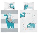 Pościel bambusowa 100x135 Dinozaury biała szara turkusowa paski 3527 B Dino do łóżeczka dwustronna poszewka 40x60 6114 Pościel bambusowa 100x135 Dinozaury biała szara turkusowa paski 3527 B Dino do łóżeczka dwustronna poszewka 40x60 6114
