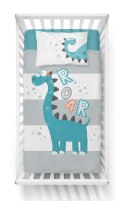 Pościel bambusowa 100x135 Dinozaury biała szara turkusowa paski 3527 B Dino do łóżeczka dwustronna poszewka 40x60 6114 Pościel bambusowa 100x135 Dinozaury biała szara turkusowa paski 3527 B Dino do łóżeczka dwustronna poszewka 40x60 6114