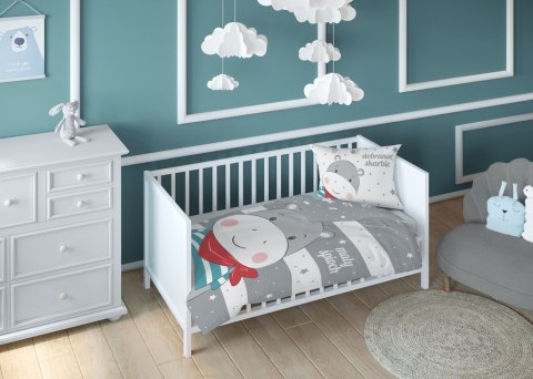 Pościel bambusowa 90x120 Hipopotam biała szara paski 3530 B gwiazdki do łóżeczka dwustronna poszewka 40x60 6220 Pościel bambusowa 90x120 Hipopotam biała szara paski 3530 B gwiazdki do łóżeczka dwustronna poszewka 40x60 6220