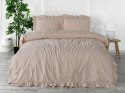 Pościel bawełniana 200x220 pudrowa różowa wykończona falbanką Camelio Roses Stonewashed Pościel bawełniana 200x220 pudrowa różowa wykończona falbanką Camelio Roses Stonewashed