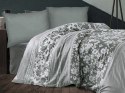 Pościel satynowa 160x200 Alura 2 kwiaty szara biała Exclusive Pościel satynowa 160x200 Alura 2 kwiaty szara biała Exclusive