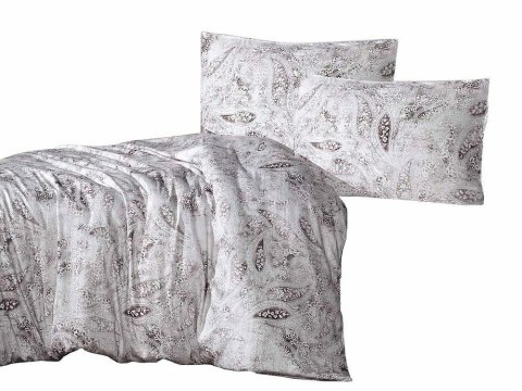 Pościel satynowa 160x200 Luna ornamenty brązowa beżowa biała orientalna Exclusive Pościel satynowa 160x200 Luna ornamenty brązowa beżowa biała orientalna Exclusive