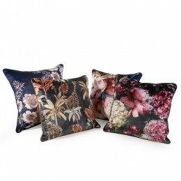 Poszewka dekoracyjna 45x45 Velvet 22 liście palmy żyrafa botanika czarna ruda welurowa Eurofirany