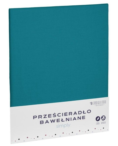 Prześcieradło bawełniane 140x200 turkusowe jednobarwne Simply Prześcieradło bawełniane 140x200 turkusowe jednobarwne Simply