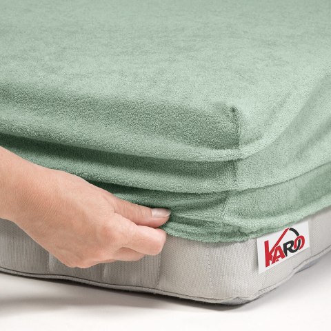 Prześcieradło frotte z gumką 200x200 oliwkowe 013 grube 200g/m2 KARO Prześcieradło frotte z gumką 200x200 oliwkowe 013 grube 200g/m2 KARO