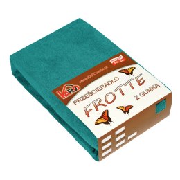 Prześcieradło frotte z gumką 200x200 turkusowe ciemne 016 grube 200g/m2 KARO