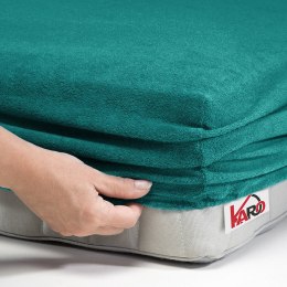 Prześcieradło frotte z gumką 200x200 turkusowe ciemne 016 grube 200g/m2 KARO