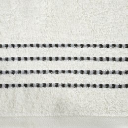 Ręcznik 50x90 Fiore kremowy 500g/m2 frotte ozdobiony bordiurą w postaci cienkich paseczków Eurofirany