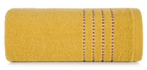 Ręcznik 50x90 Fiore musztardowy 500g/m2 frotte ozdobiony bordiurą w postaci cienkich paseczków Eurofirany Ręcznik 50x90 Fiore musztardowy 500g/m2 frotte ozdobiony bordiurą w postaci cienkich paseczków Eurofirany