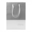 Torba prezentowa Silver papierowa mała 24x10x35 srebrna biała ozdobna Eurofirany Torba prezentowa Silver papierowa mała 24x10x35 srebrna biała ozdobna Eurofirany