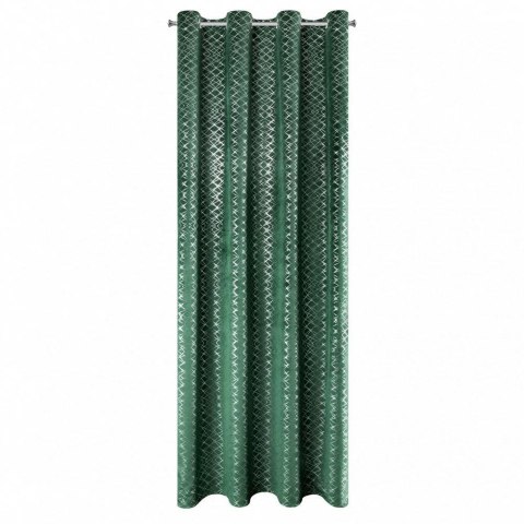 Zasłona 140x250 Moly zielona srebrna welurowa gotowa na przelotkach Zasłona 140x250 Moly zielona srebrna welurowa gotowa na przelotkach