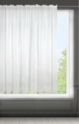 Firana 350x150 Lucy biała gotowa na taśmie z delikatnego i lekkiego woalu Eurofirany