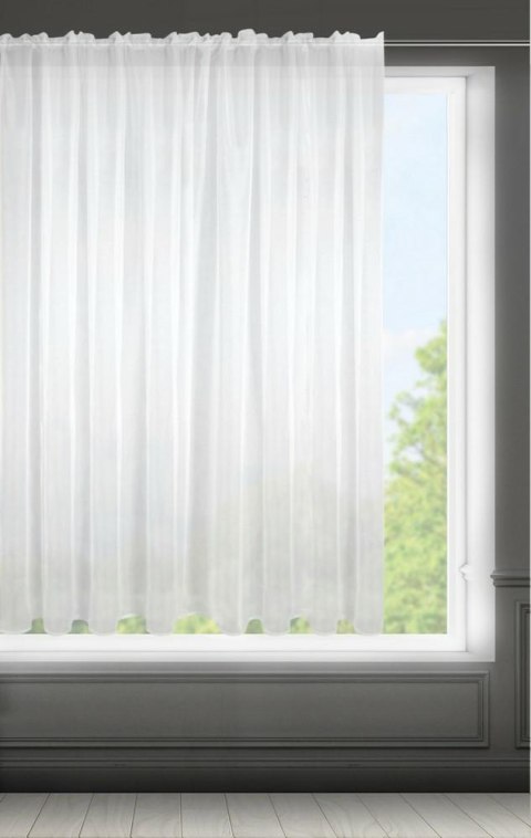 Firana 350x150 Lucy biała gotowa na taśmie z delikatnego i lekkiego woalu Eurofirany Firana 350x150 Lucy biała gotowa na taśmie z delikatnego i lekkiego woalu Eurofirany