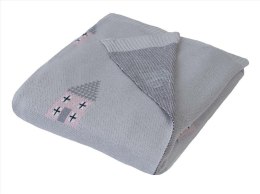 Kocyk bambusowy 80x100 Pattern szary domki 3 w pudełku dziecięcy niemowlęcy