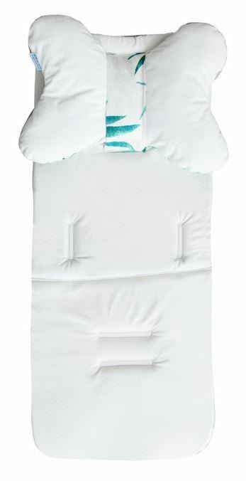 Nakładka redukująca nacisk Iris 32x75 do wózka i fotelika liście 5 kremowa zielona dziecięca poduszka motylek Nakładka redukująca nacisk Iris 32x75 do wózka i fotelika liście 5 kremowa zielona dziecięca poduszka motylek