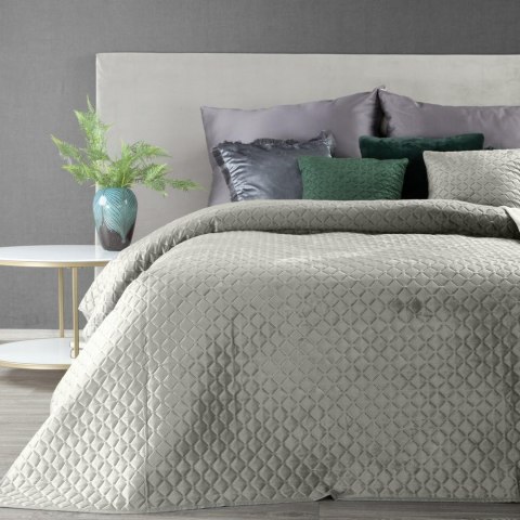 Narzuta dekoracyjna 220x240 Dimon srebrna geometryczna welurowa Eurofirany Narzuta dekoracyjna 220x240 Dimon srebrna geometryczna welurowa Eurofirany