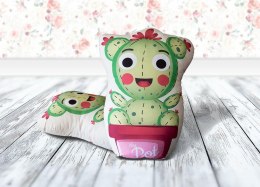 Poduszka przytulanka 40x40 D-102 Kaktus zielony różowy My Pot kształtka doniczka dekoracyjna