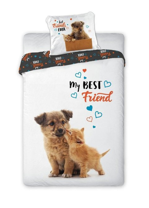 Pościel bawełniana 140x200 Kot pies My Best Friend 3170 Kotek i piesek biała grafitowa cat dog dwustronna młodzieżowa poszewka 7 Pościel bawełniana 140x200 Kot pies My Best Friend 3170 Kotek i piesek biała grafitowa cat dog dwustronna młodzieżowa poszewka 7