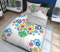 Pościel bawełniana 160x200 3612 A Łowicka wycinanka biała szara kolorowa kwiaty kurpiowska dwustronna Holland Home 2 Pościel bawełniana 160x200 3612 A Łowicka wycinanka biała szara kolorowa kwiaty kurpiowska dwustronna Holland Home 2