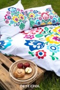 Pościel bawełniana 160x200 3612 A Łowicka wycinanka biała szara kolorowa kwiaty kurpiowska dwustronna Holland Home 2 Pościel bawełniana 160x200 3612 A Łowicka wycinanka biała szara kolorowa kwiaty kurpiowska dwustronna Holland Home 2