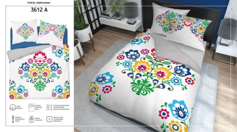 Pościel bawełniana 220x200 3612 A Łowicka wycinanka biała szara kolorowa kwiaty kurpiowska dwustronna Holland Home 2 Pościel bawełniana 220x200 3612 A Łowicka wycinanka biała szara kolorowa kwiaty kurpiowska dwustronna Holland Home 2