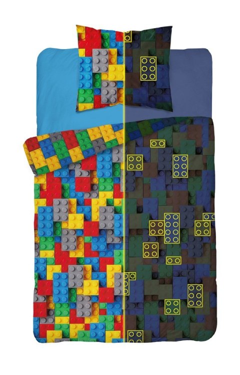 Pościel świecąca w ciemności 140x200 Klocki konstrukcyjne 3534 A bawełniana wielokolorowa Fluo 8477 młodzieżowa dziecięca Pościel świecąca w ciemności 140x200 Klocki konstrukcyjne 3534 A bawełniana wielokolorowa Fluo 8477 młodzieżowa dziecięca